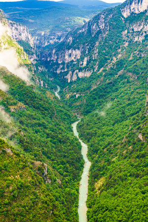 Verdon Gorge in Provence France. Regional Natural Park. The grand canyon. Mountain landscape.の写真素材