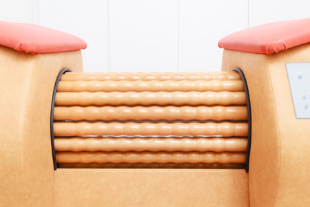 Skincare, bodycare, wellness concept. Anti cellulite massage machine. Healthy massage treatment in spaの写真素材