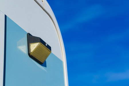 Caravan lighting. LED lamp detail.