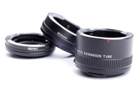 accessories for macro photography on white table