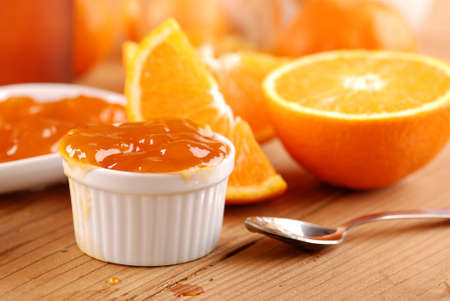 fresh fruit with orange jamの写真素材