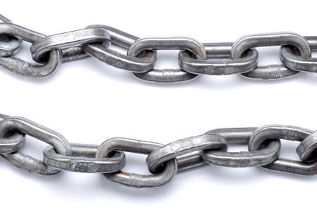 chain of steel on the white background