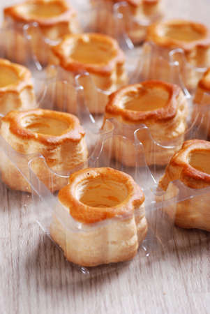 Empty vol au vents ready to be stuffed