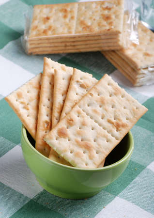 pile of crackers photographed up close