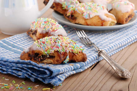 typical Sicilian sweets on the wooden tableの写真素材