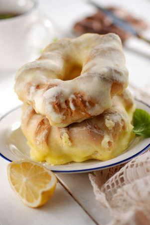 taralli - traditional Sicilian cookies with icingの写真素材