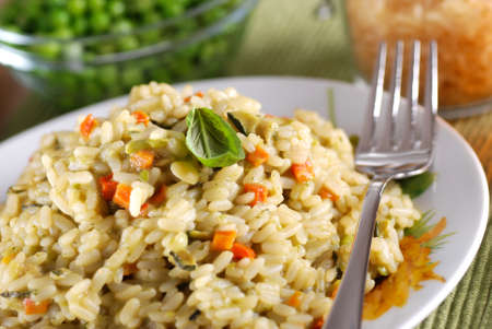 risotto with assorted vegetables, traditional Italian recipeの写真素材