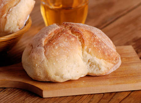 bread on wooden cutting board