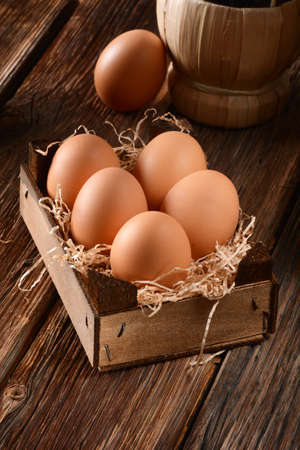 fresh organic eggs on the table