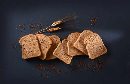 white bread with cereals and flax seeds