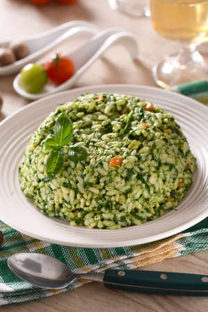baked rice with spinach - Vegetarian Italian Recipeの写真素材