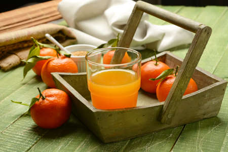 clementine mandarin juice with brown sugar - closeupの写真素材