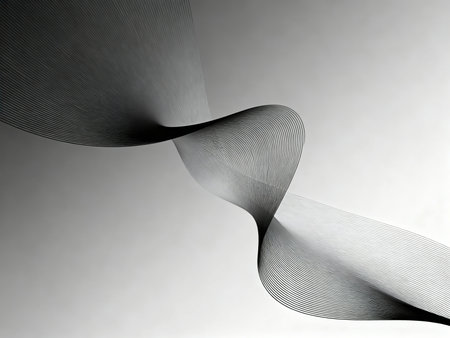 Abstract curved lines on a white background. 3d render illustration.の素材