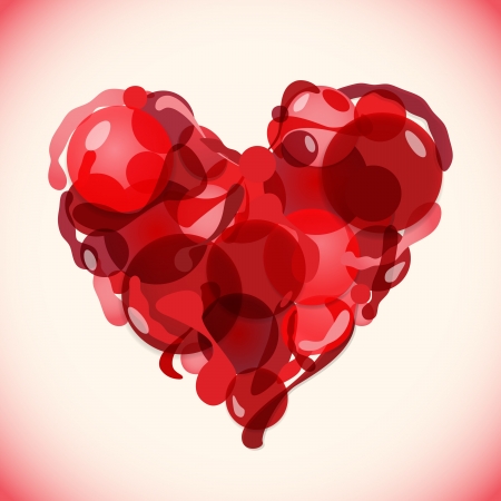 bubble red love heartのイラスト素材