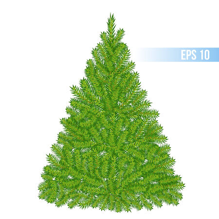 vector green color christmas treeのイラスト素材