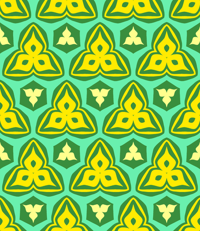vector psychedelic abstract colorful yellow green seamless patternのイラスト素材