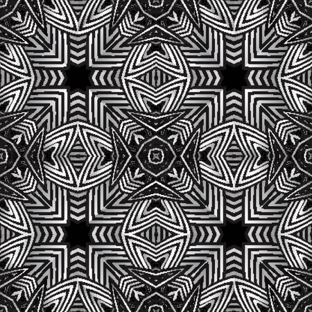 vector abstract optical art illusion design decoration seamless pattern isolated black backgroundのイラスト素材