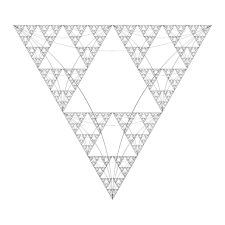 vector black color triangle sacral geometry fractal abstract decoration isolated illustration white backgroundのイラスト素材