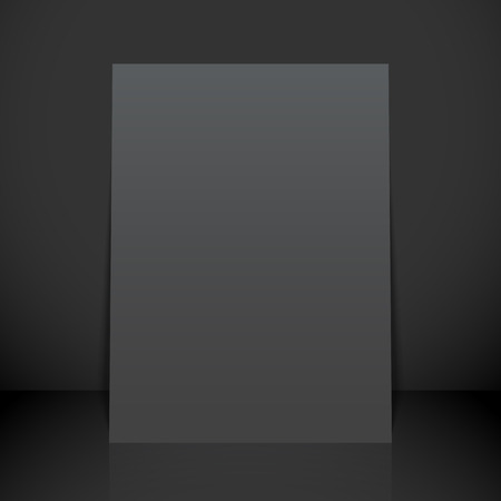 vector flat design vertical black empty poster flyer mock up shadow isolated dark backgroundのイラスト素材