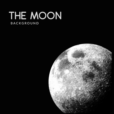 vector colourful realistic satellite planet Moon globe on dark black space backgroundのイラスト素材