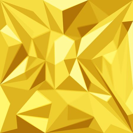 vector colorful triangle polygonal decoration geometric abstract yellow gold backgroundのイラスト素材