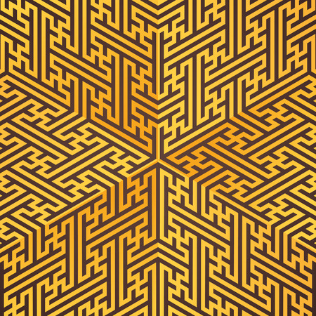 vector gold metal triangle design hinduism swastika ornament decoration backgroundのイラスト素材