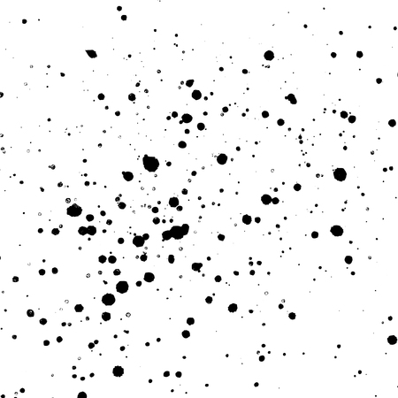 vector black monochrome ink paint splashes and splatters decorative realistic texture isolated on white background
のイラスト素材