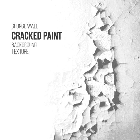 vector grey tones monochrome vintage cracked paint grunge wall realistic retro decoration crackelure effect rough background textureのイラスト素材