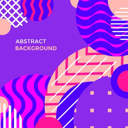 vector various vibrant colors abstract shapes minimal design poster template decoration modern background layoutのイラスト素材