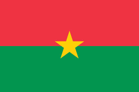 Vector image for Burkina Faso flag. Based on the official and exact Burkina Faso flag dimensionsのイラスト素材