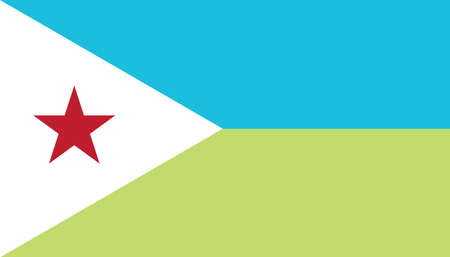 Vector image for Djibouti flag. Based on the official and exact Djibouti flag dimensionsのイラスト素材