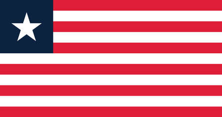 Vector image for Liberia flag. Based on the official and exact Liberia flag dimensionsのイラスト素材