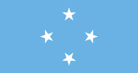 Vector image for Micronesia flag. Based on the official and exact Micronesian flag dimensionsのイラスト素材