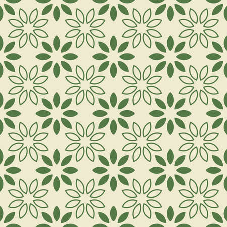 Seamless Floral leaf Pattern green Vector Illustration, Abstract nature summer plant ornament graphic design backgroundのイラスト素材