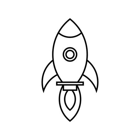 Rocket spaceship with fire, startup icon vector illustrationのイラスト素材