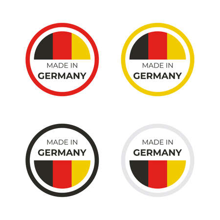 Made in Germany vector illustration of business and product label and emblem design based on German flagのイラスト素材