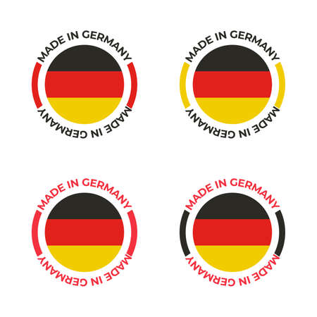 Made in Germany badge vector design for German manufactured product and manufacturing business with red, yellow, black conceptのイラスト素材