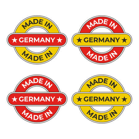 Made in Germany business symbol vector illustration for quality design of product label and badge in red and yellowのイラスト素材