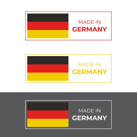 Made in Germany symbol vector design inspired by German flag, for quality product stamp and emblemのイラスト素材