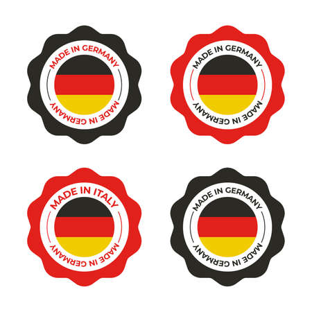 Made in Germany vector illustration of German flag for use as design for business badge and insigniaのイラスト素材