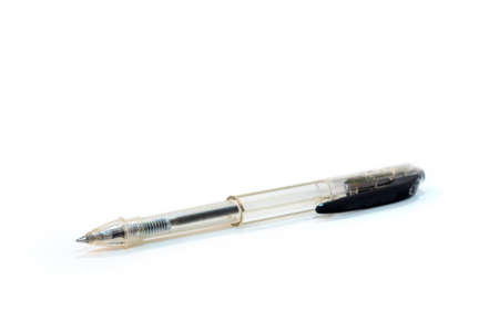 pen isolated on white background, ballpoint black penの写真素材