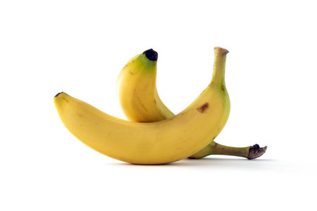 Bananas isolated on white background, Yellow fresh bananas fruit on white backgroundの写真素材