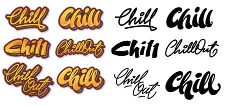 Chill lettering variantsのイラスト素材