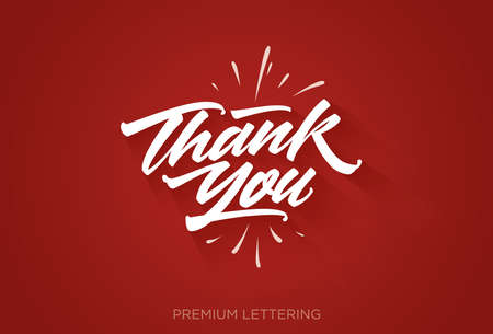 Thank you premium hand lettering vector illustrationのイラスト素材