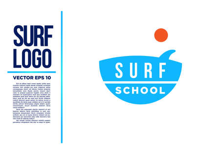 Surf Logo Wave vector logotype illustration blueのイラスト素材