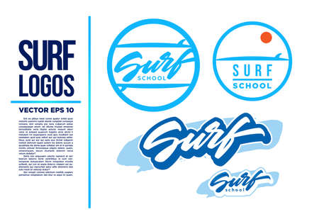 Surf Logo Wave vector logotype illustration blueのイラスト素材
