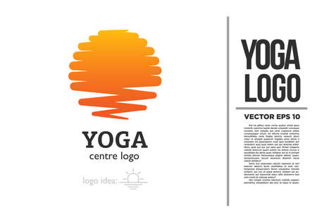 Sun Yoga Sea Logo vector logotype illustrationのイラスト素材