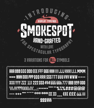 SmokeSpot Han-crafted with love display typeface fontのイラスト素材