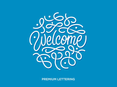 Welcome premium lettering vector illustration with beautiful shadowsの写真素材