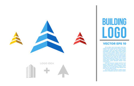 Building arrow geometric modern flat design logoの写真素材